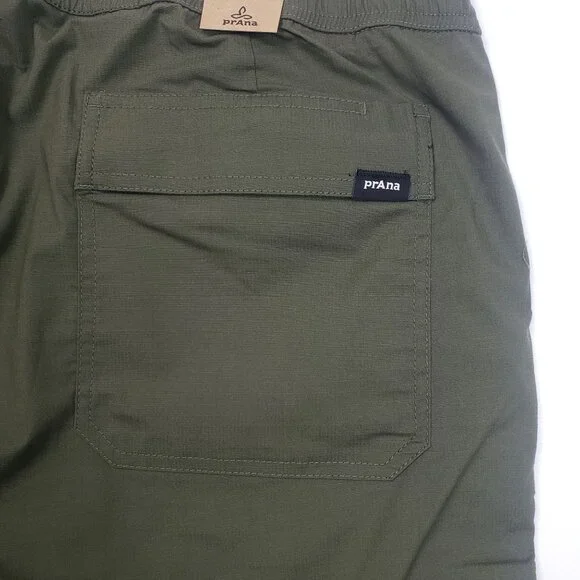 PrAna Double Peak E-Waist Shorts Men's XXL 8" Inseam Cargo Green Ripstop UPF 50+ - Picture 15 of 16